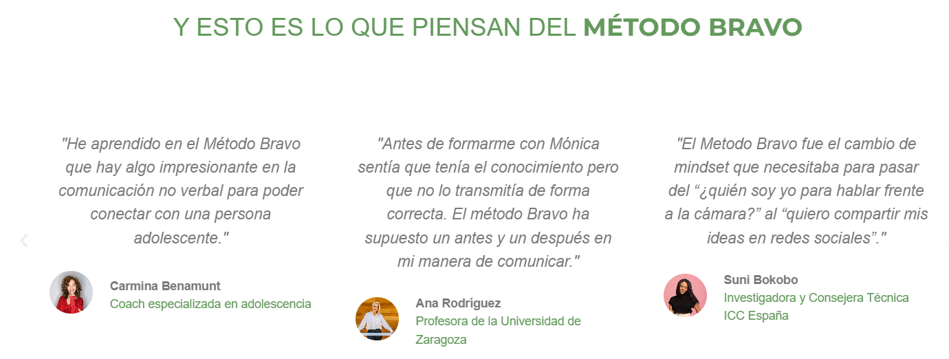 Testimonio profesional Método BRAVO